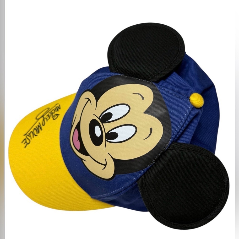 DISNEY MICKEY MOUSE 3D EARS SNAPBACK HAT JUNIOR BLUE AND YELLOW ADJUSTABLE CAP - Picture 2 of 7